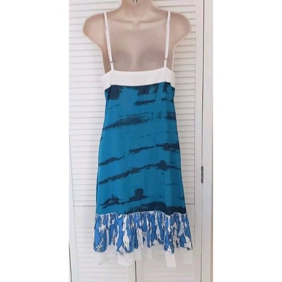 NEW NESLAY PARIS MULTICOLOR BEADED RHINESTONE APPLIQUE RUFFLE DRESS SZ 4 - Picture 5 of 8